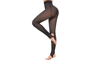 Jiuday Strumpfhosen Damen Winter Thermo Strumpfhose Fleece Gefütterte Winterstrumpfhose Hohe Taille Hintern Heben Ultraweich