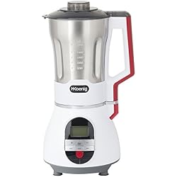 H.Koenig Soup Maker Blender Chauffant 1.7L MXC36 Bol Inox résistant Mixeur, 2 Programmes de cuisson Polyvalents Soupe/Glace pilée, velouté, 3 vitesses pulse, Puissant 900W, chauffage jusqu'à 100°C