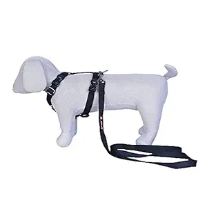 Pets Like Dog Full Harness with Collar Clips and Leash Set Black(Small)