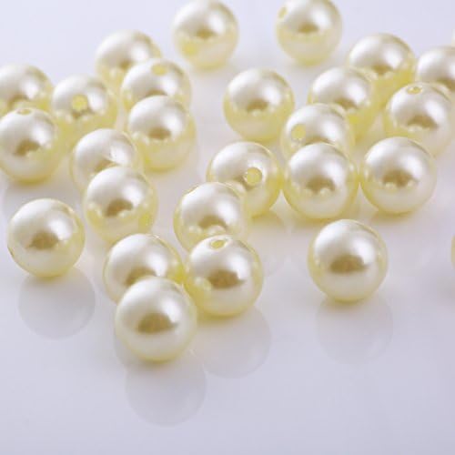 AiFanS 1 LB(Approx 1800pcs) 8mm Ivory Loose Pearl Beads for Vase Fillers or Jewelry Making
