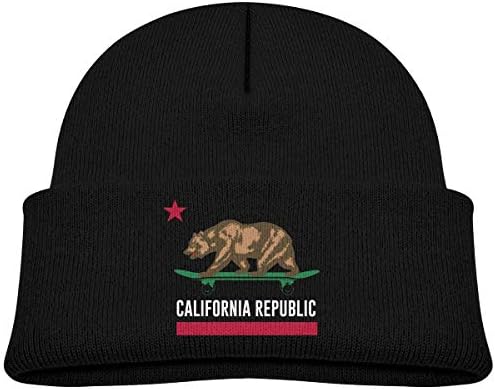 QKDeals Toddler Boys Girls Hat California Republic State Flag Beanie Hats Skull Cap Knit Kids