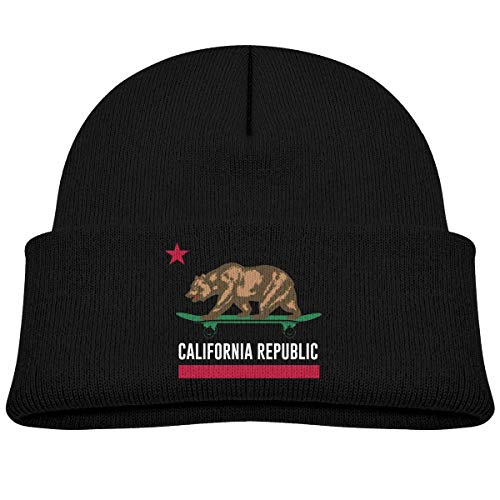 QKDeals Toddler Boys Girls Hat California Republic State Flag Beanie Hats Skull Cap Knit Kids