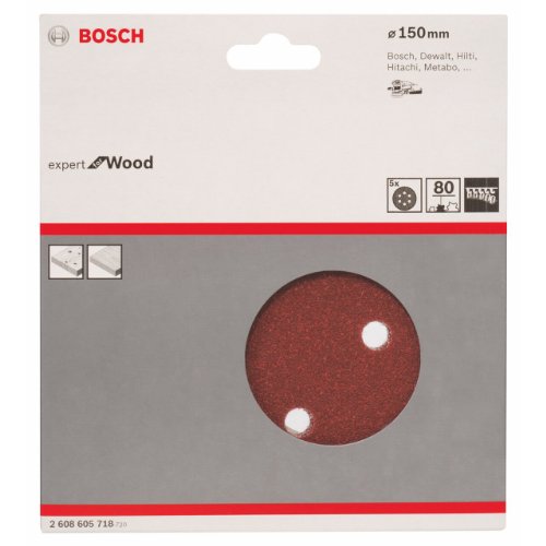 Bosch Schleifblatt C430 Expert for Wood+Paint 150mm Korn 80, 5 Stk. - 2