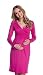 Happy Mama Women's Maternity Nursing Pencil Jersey Casual Dress 285p (Fuchsia, 18)