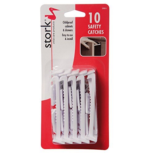 Stork Child Care Drawer & Cupboard Safety Catches (10 Pack)