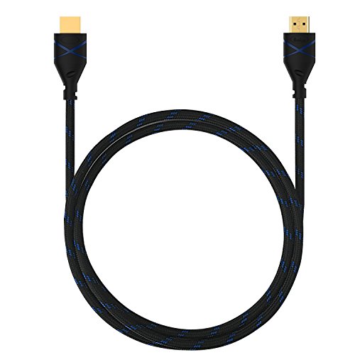 HDMI Kabel, Rankie 1.8m Nylon Geflochten Extrem Haltbar Hochgeschwindigkeits HDMI HDTV Kabel – Unterstützt Ethernet, 3D, 4K und Audio-Return (Blau) – R1108Q - 6