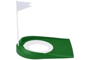 Kigniote Tappetino da Golf per Praticare Pratica, Minigolf per Interni ed Esterni, in Plastica, per La Pratica Della Tazza da Golf, con Foro Regolabile e Bandiera Bianca