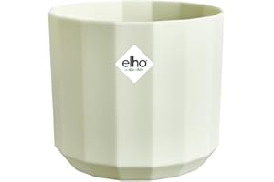 Elho Facet Rond 26cm - Maceteros Decorativos Interior - 100% Plástico Reciclado - Ø 25.9 x H 23.3 cm - Verde/Verde Tè