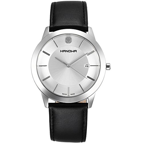 Swiss Military by Hanowa ELEMENTS Herrenarmbanduhr Edelstahlgehuse Silber Lederarmband 16-4042.04.001