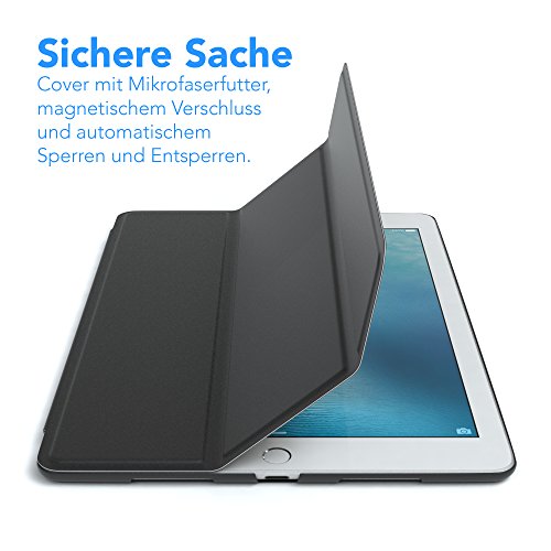 Apple iPad Pro 12,9 (Zoll) Hülle, EAZY CASE Smart Case Premium Schutzhülle, Ultra dünnes Smart Cover mit Stand-Funktion & Displayschutz, Ultra Slim Cover in Schwarz - 2