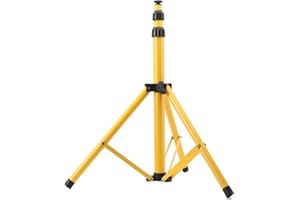 TABODD Single Head Floodlight Tripod Stand, Portable LED Work Light Telescoping Tripod Height Adjustable 65-160cm Outdoor Job Site Spot Lights Lighting Retractable Telescopic Triangle Stand