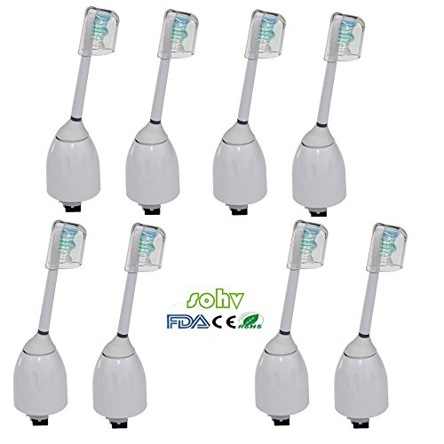 Preisvergleich Produktbild Sohv® Zahnbürstenköpfe. Ersatzzahnbürstenköpfe, die vollständig kompatibel mit der Philips SoniCare E-Serie sind. Austauschbare Bürsten für alle SoniCare Essence-, Xtreme-, Elite-, CleanCare- und Advance-ModelleStandard, 8er-Pack