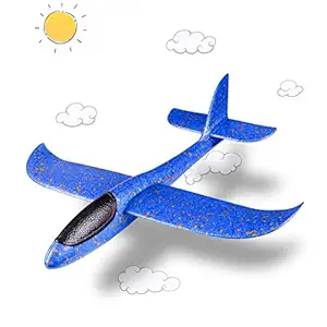 SIGARAM Large Size 19 inch Foam Glider Airplane Outdoor Paper Plane Sports Easy Assemble Manual Throwing Fun Challenging Toy Aerobatic Airplane Model Foam Folding Plane Aircraft