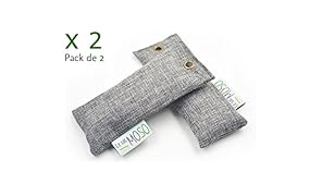 Le Sac MOSO - Désodorisant Chaussures, Purificateur d'air, Absorbeur d'humidité, Naturel et sans odeur au Charbon de Bambou - Version chaussures 50 gr - Pack de 2
