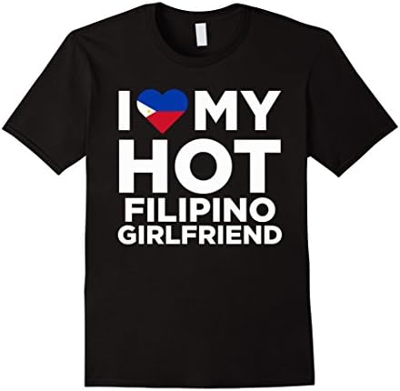 Men's I Love My Hot Filipino Girlfriend Cute Philippines Native Relationship T-Shirt Large Black