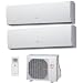 Produktbild Klimagerät Fujitsu Dual Split Wandtattoo Inverter Serie F II MOD. Slyde Lu 9000 + 12000 BTU mit aoyg18l