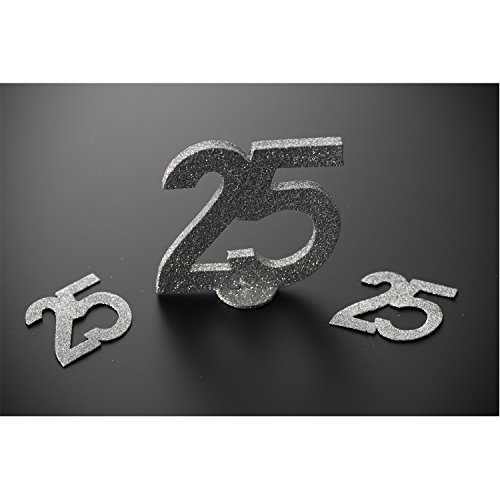 XXL Tischdeko Zahl 10 Geburtstag Silber Glitzer 1 Stück Party-Deko Palandi® - 2