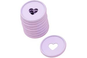 Craftelier - Anneaux en M en Métal avec Cœur Découpé pour Reliure des Agendas, Plannings, Carnets ou Albums de Scrapbooking et Artisanat | Lot de 9 Pièces de 35 mm Diamètre - Couleur Violet
