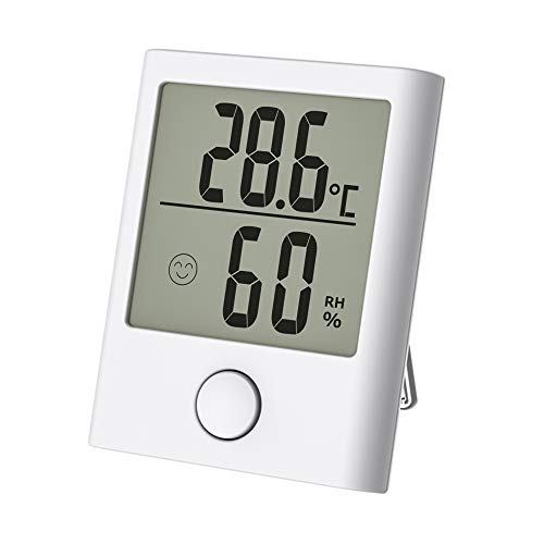Comter Termómetro Digital Higrómetro de Interior, Mini Termómetro Higrómetro Interior, Monitor de Temperatura y Humedad con Pantalla LCD para la Comodidad de los Viveros de la Oficina et Casa (Blanco)