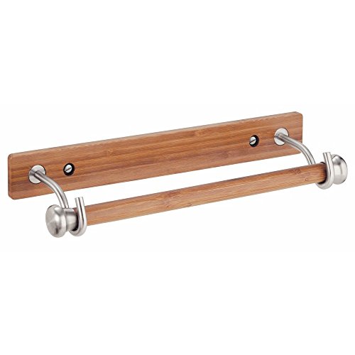 InterDesign 37370EU Formbu Wandmontierter Küchenrollenhalter, bambus / edelstahl Gebürstet