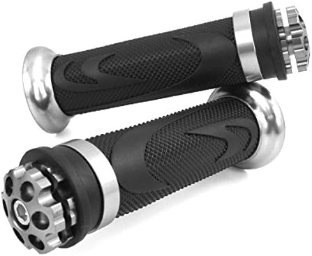CNC Aluminium Handlebar Grips Forestry Inger/Dotera/Max/Electric Sound/Eppella/Ering/Garelli/Gorilla Motor Works (RS1/Silver)