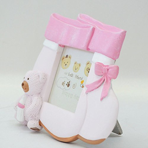 Giftgarden 5×5 Bilderrahmen in Schuhsform ideal für Babysfotos rosa - 5