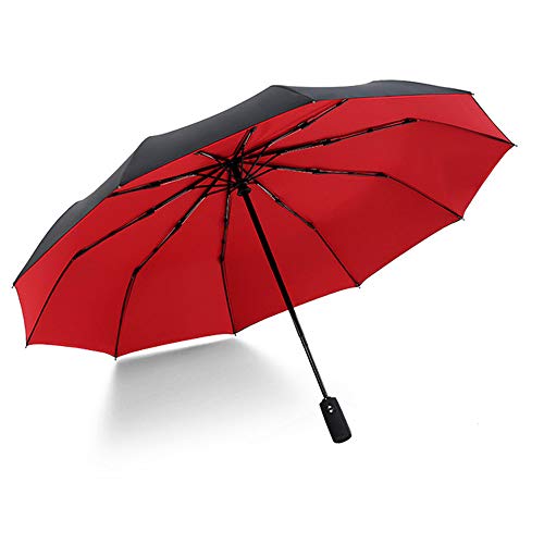 SKJIND, Ombrello pieghevoli Rosso Black/Red