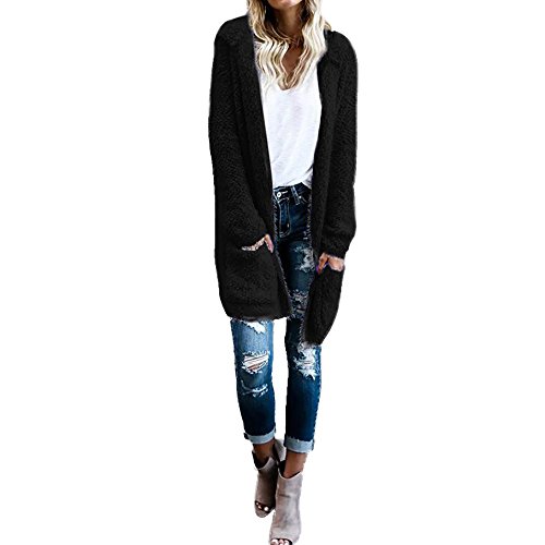 Price comparison product image OverDose Women Cardigan Hoodie Knit Long Sleeve Sweaters with Pockets