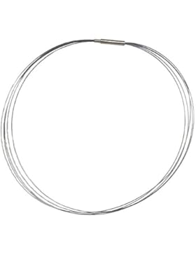 Edelstahl Spirale 5 reihig wie Stahlseide, ca. 52 cm, Damen, Metall Drehverschluß