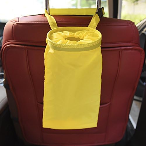 2pcs Car Vehicle Back Seat Headrest Litter Trash Garbage Bag Leakproof washable Aar Rubbish Bin (Yellow)
