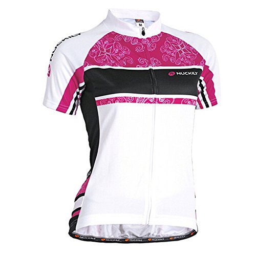 West Biking Damen Sommer-Fahrradbekleidung, Atmungsaktiv, schnelltrocknend, kurzärmelige Jacke / Trikot mit durchgehendem Reißverschluss und Gepolsterter Radlerhose - 4