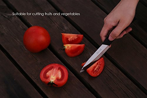 Aicok Keramikmesser Set Spiegelfläche, Küchenmesser Set Für Obst Gemüse, 2-teilig Messer und Gemüse Peeler Küchenwerkzeug Set - 3