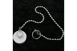 pro-Styling Tappo bianco per lavabo, roulotte, camper, caravan, plastica, diametro superiore 23 mm, diametro inferiore 22 mm, altezza 7,5 mm, lunghezza catena 270 mm, anello portachiavi incluso