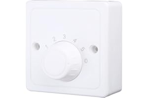 Gereiny 220V Regolazione Universale Interruttore di Controllo della Velocità del Ventilatore a Soffitto Pulsante a Parete Interruttore Dimmer Cinque Marce Regolatore di Velocità del Ventilatore Bianco