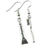 TFB plata tibetana cepillo de dientes Set gancho pendientes - completo con caja de regalo