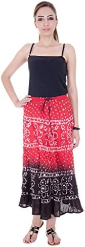 Rangsthali Cotton bandhej long skirt for women