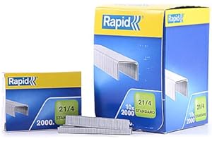 GENERICO Punti metallici 21/4 Standard Rapid universali per cucitrici spillatrici scatola10x2000 punti Acco Brand Esselte