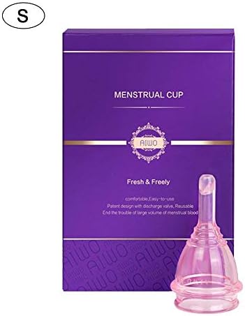 Menstrual Cup - Reusable Set -Unique Discharge Valve Empty Your Cup Without Take Out Organic Silicone Set - for Women Tampon and Pad Alternative Feminine Hygiene Protection