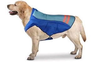 SMARTELF Dog Cooling Vest Swamp Cooler Coat,Evaporative Jacket Safety Reflective Vest for Large Dogs Walking Outdoor Hunting Training Camping Blue (Large)