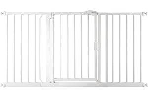 Safetots Cancelletto per Scale a Chiusura Automatica a Pressione, 147 cm - 154 cm, Bianco, Cancelletto a Chiusura Automatica per Bambini, Barriera di Sicurezza per Bambini