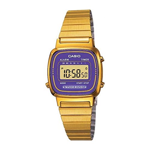 CASIO Damen-Armbanduhr Digital Quarz Edelstahl LA-670WGA-6
