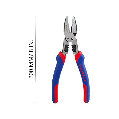 WORKPRO Allzweck Kombizange 200mm mit Mehrkomponenten-Hüllen, Multifunktionale Stripper Zange - 4