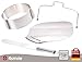 Produktbild BACKEN Mega-Set von 4smile – Made in Germany  Back-Form Tortenring + Tortenboden-Teiler + Torten-Heber Pizza-Schieber + Konditorenmesser Streichpalette aus Edelstahl rostfrei spülmaschinenfest