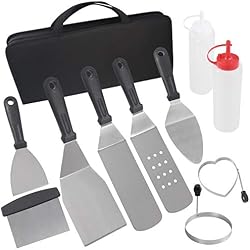 POLIGO10 Outils de Gril pour Barbecue de qualité Professionnelle, Chef de Camp et Autres Grils à Fond Plat, Grils, casseroles, Cuisson dans Le Jardin, Camping et Talonnage.