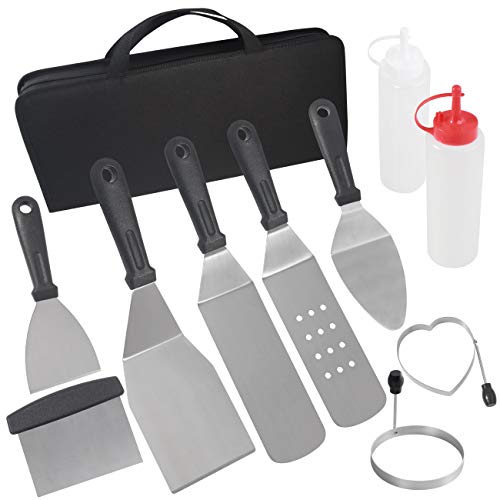 POLIGO10 Outils de Gril pour Barbecue de qualité Professionnelle, Chef de Camp et Autres Grils à Fond Plat, Grils, casseroles, Cuisson dans Le Jardin, Camping et Talonnage.