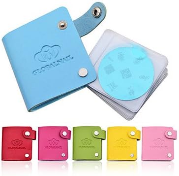 24 Slots Leather Stamping Plate Case/Bag/Folder Nail Stamp Template Holder Album Storage , rose red