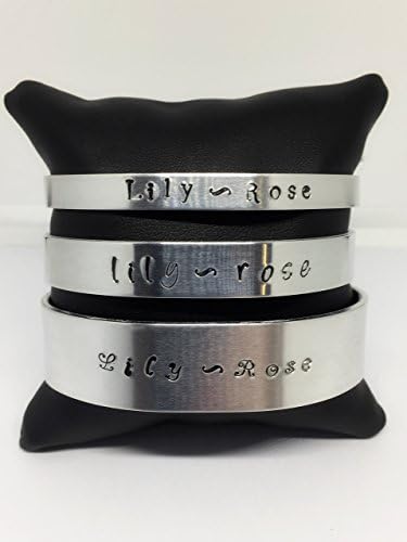 Personalised Name bangle • handstamped cuff bangle • choose your size • solid • choose font • non tarnish • adjustable cuff • gift for her or him •