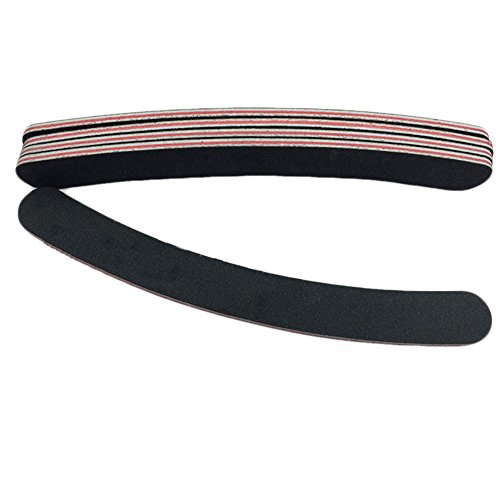 Hustar 10 Pcs Black Banana Curved Nail Files Double Sided Emery Board