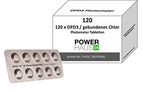 POWERHAUS24® - 120 Photometer Testtabletten - gebundenes Chor DPD 3