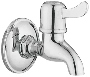 Oleanna M-01 Brass Bib Cock with Wall Flange (Silver)